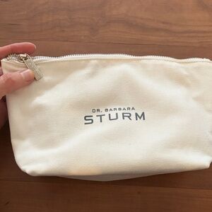 Dr. Barbara Sturm Cream Canvas Zip Cosmetic Pouch